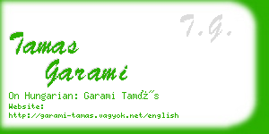 tamas garami business card